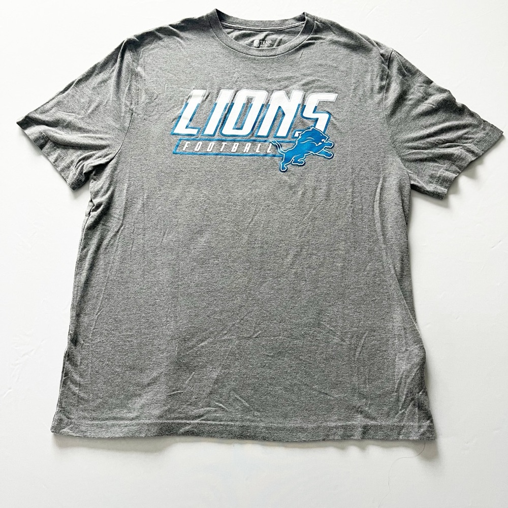 NFL Detroit Lions Short Sleeve Tee Shirt Gray XL football